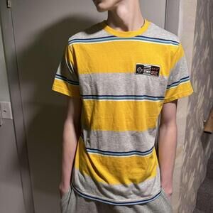 Nintendo embroidered striped shirt